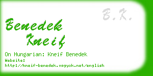 benedek kneif business card